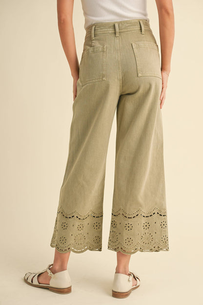 Embroidery Bottom Pants