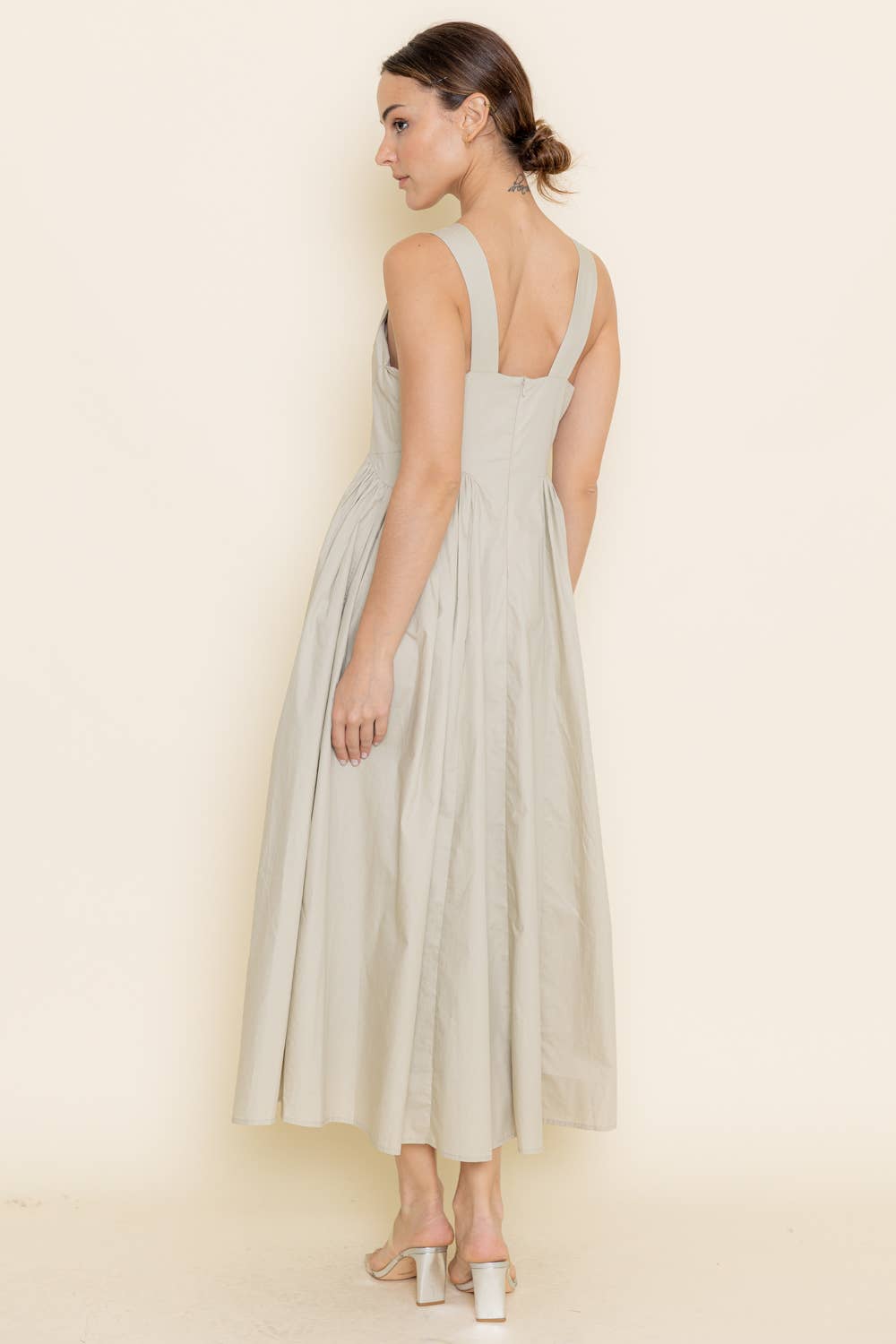 Side Waist Strap Midi Dress