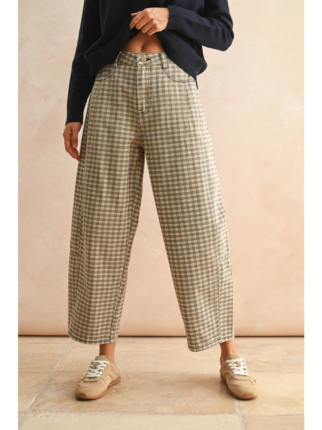 Checkered Barrel Pants