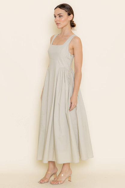 Side Waist Strap Midi Dress