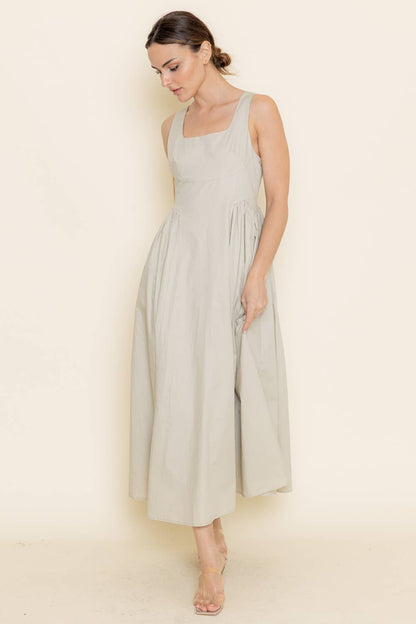 Side Waist Strap Midi Dress