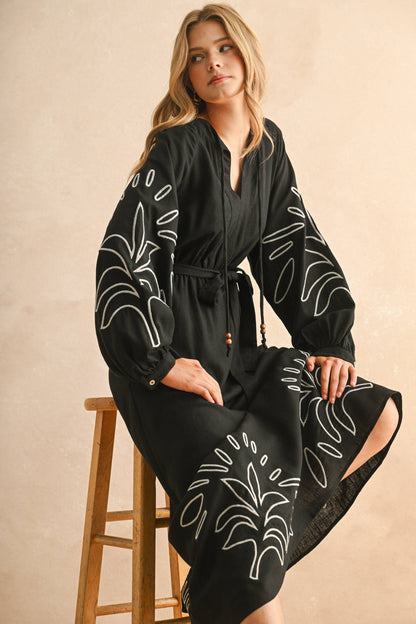 Patch Detail Long Dress