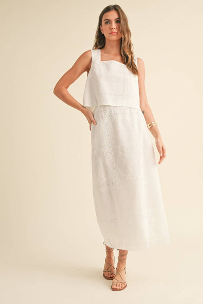 Eyelet Detail Skirt