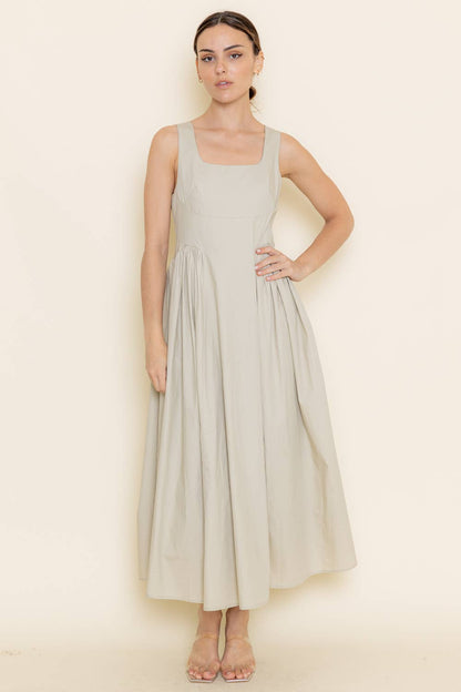 Side Waist Strap Midi Dress