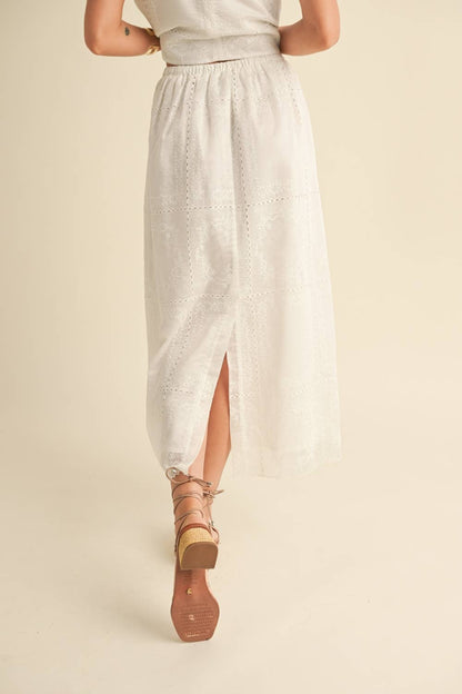 Eyelet Detail Skirt