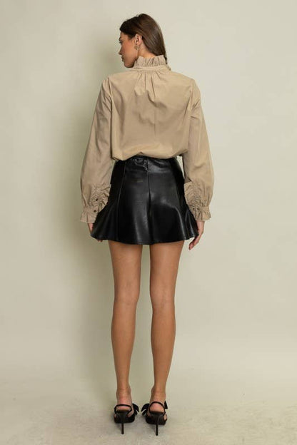 Ruffled Button-Up Blouse