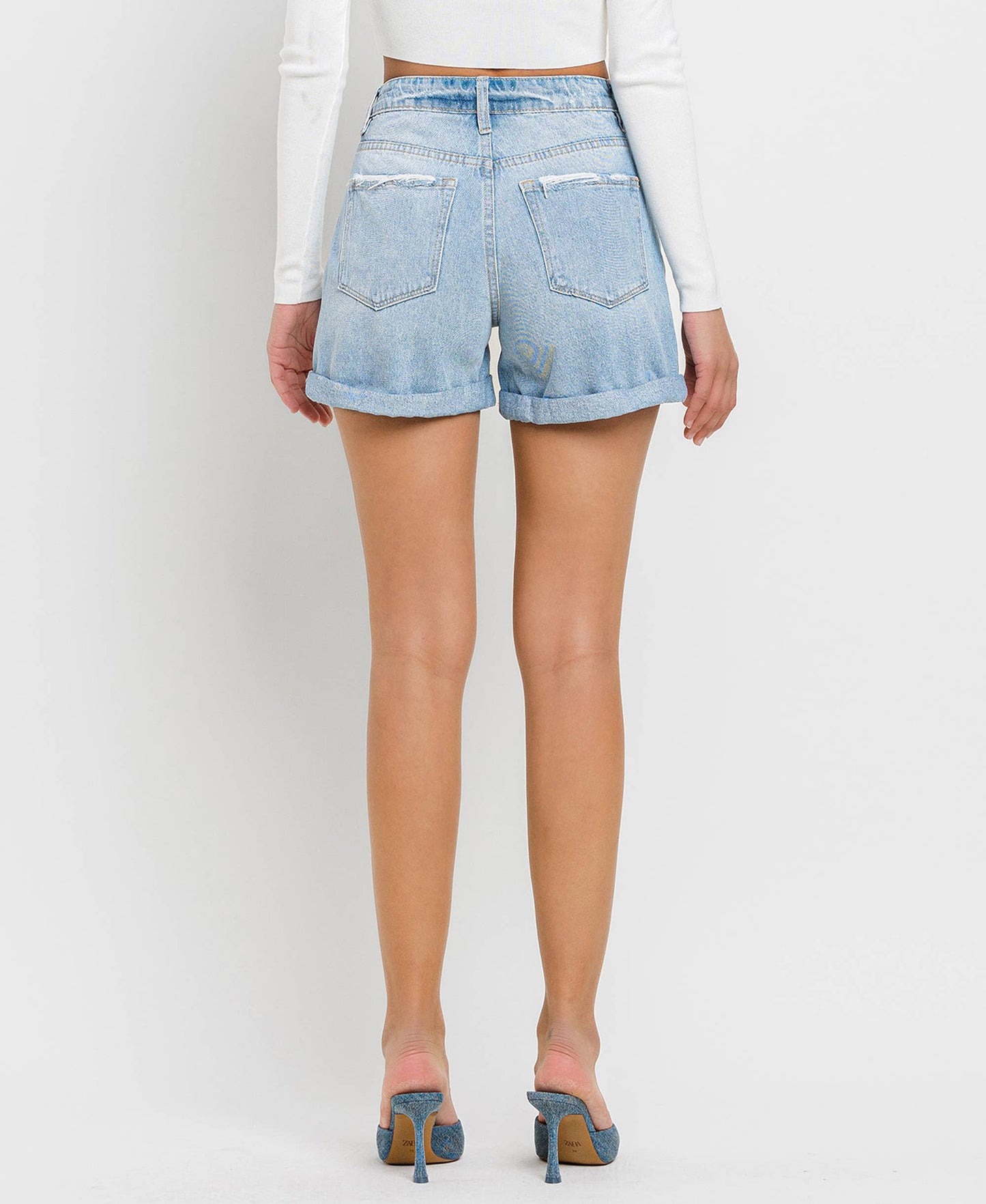 Mid Rise Double Cuffed Shorts
