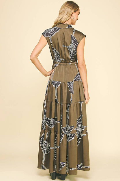Print Tiered Maxi Dress
