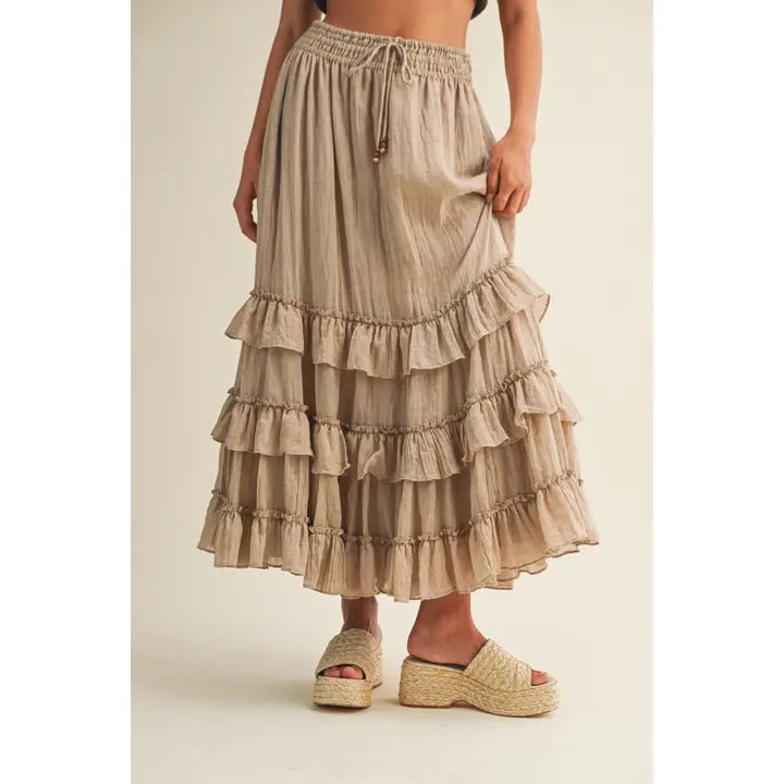 Taupe Tiered Maxi
