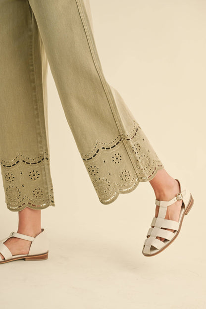 Embroidery Bottom Pants