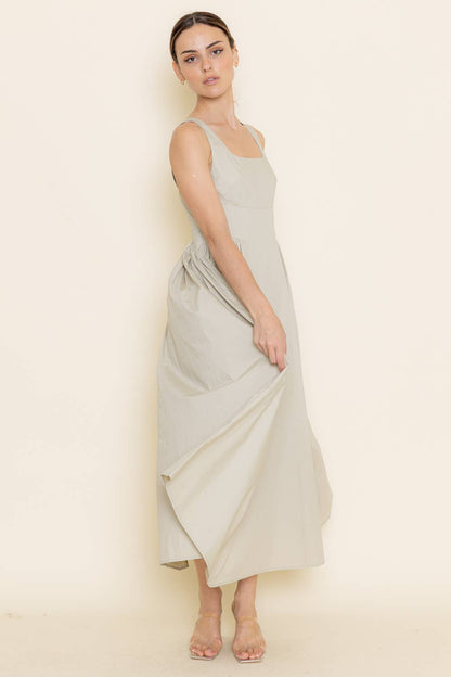 Side Waist Strap Midi Dress