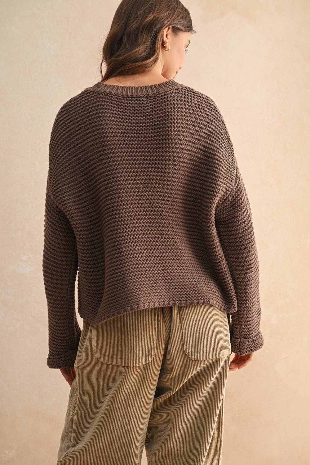 Round Neck Sweater Knitted Top