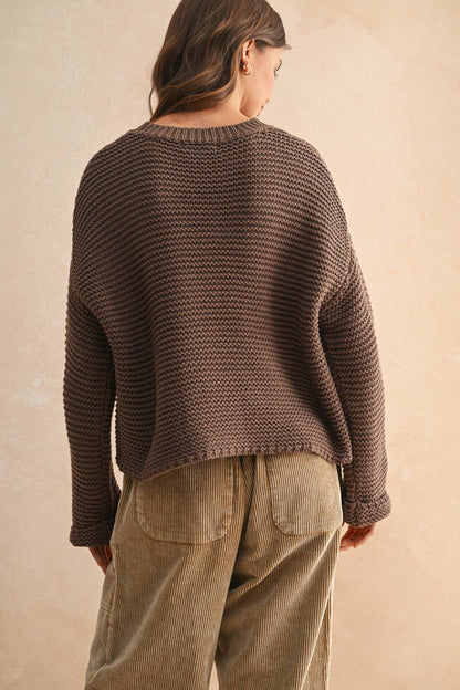 Round Neck Sweater Knitted Top