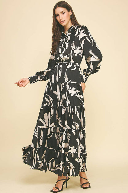 Print Button Down Maxi Dress