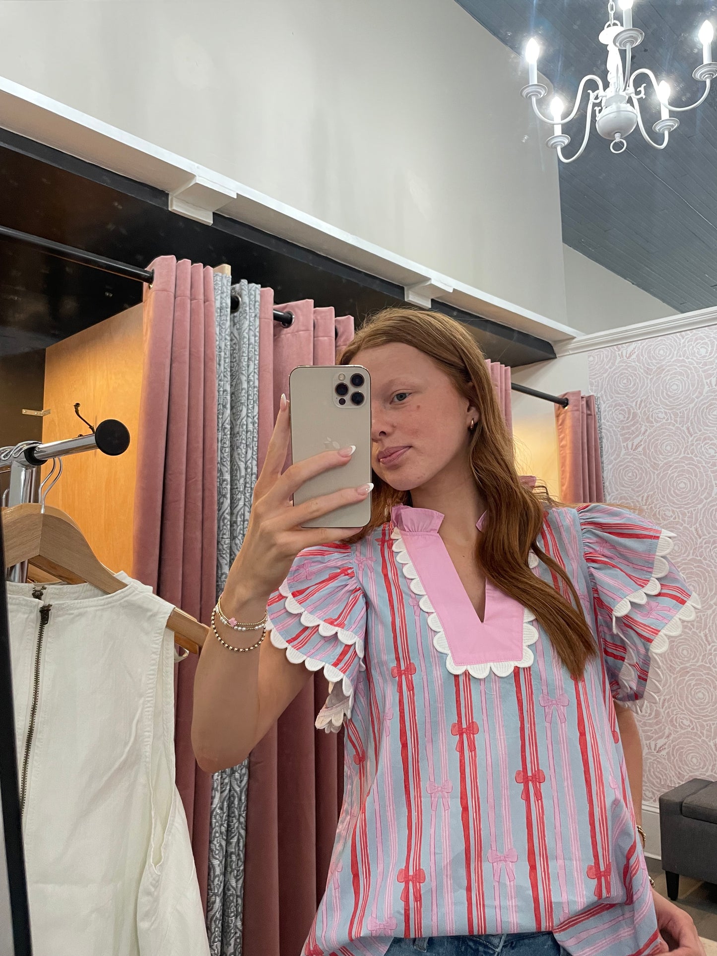 Light Blue Bow Blouse