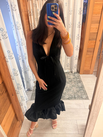 Plunge Midi Dress