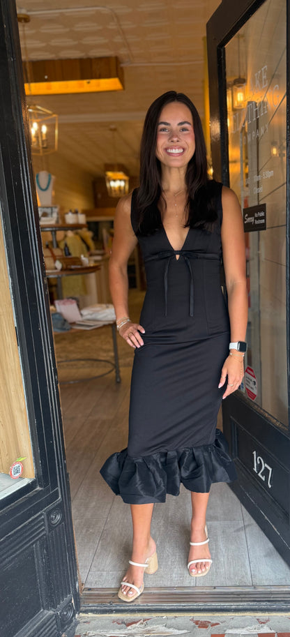 Plunge Midi Dress