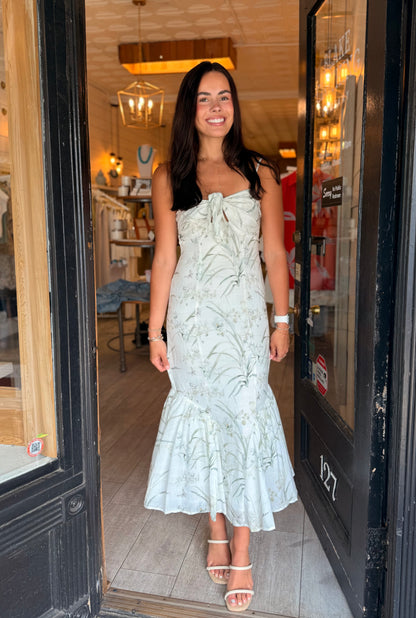 Front Tie Flare Dress
