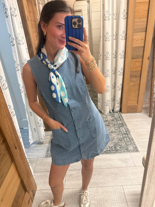 Denim Sqaure Mini Dress