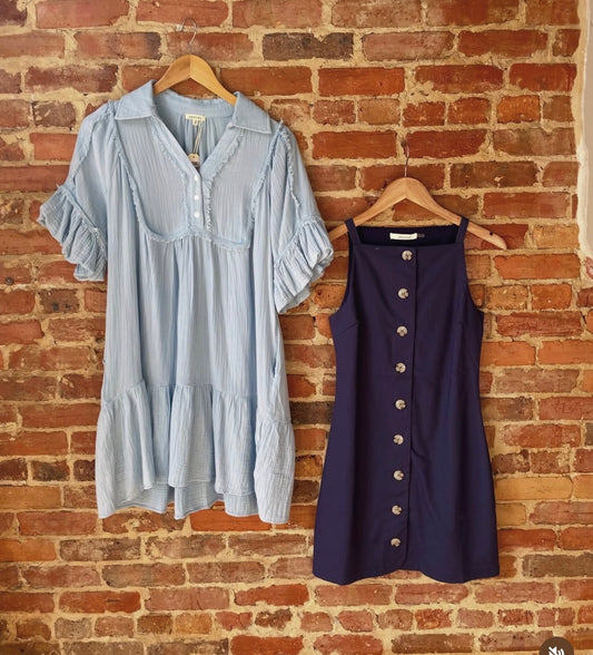 Gauze Dress Open Neck