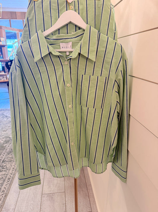 Green Striped Top