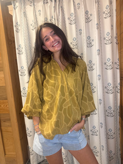 Mustard Floral Top