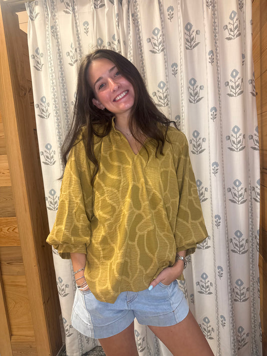 Mustard Floral Top
