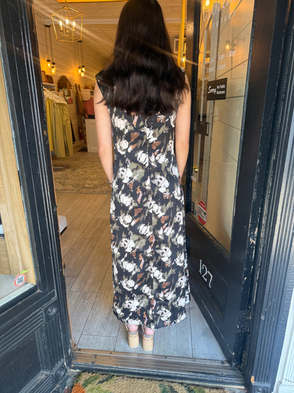 Black Olive Satin Maxi