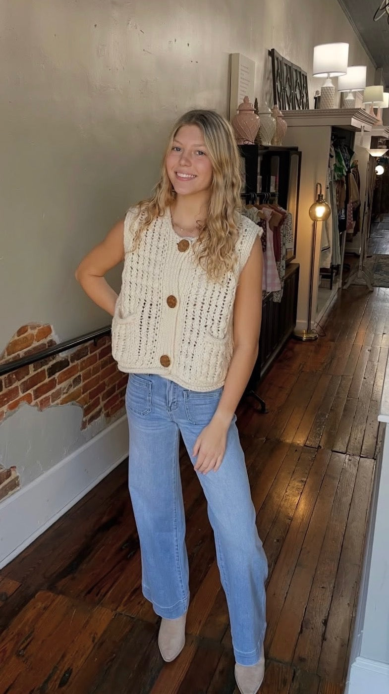 Cream Knit Vest