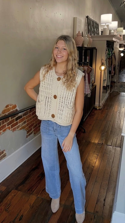 Cream Knit Vest