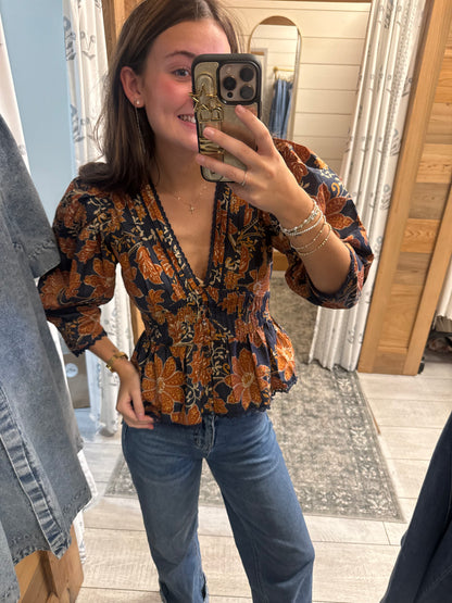 Eden Floral Peplum Blouse