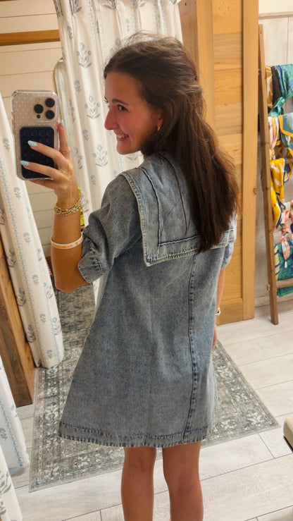 Freya Denim Dress Collared