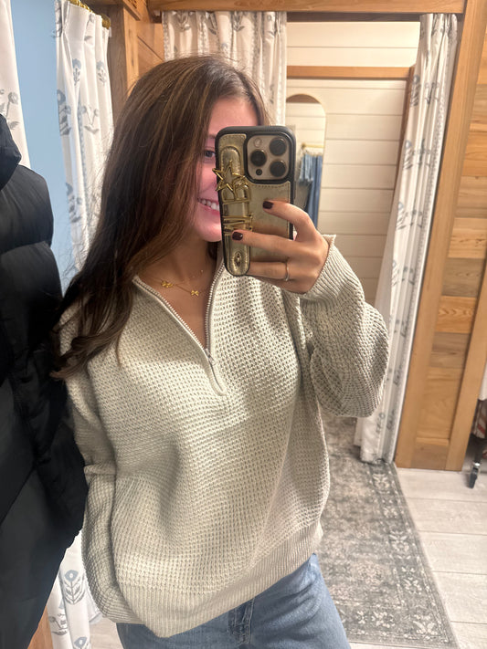 Oatmeal Becky Quarterzip