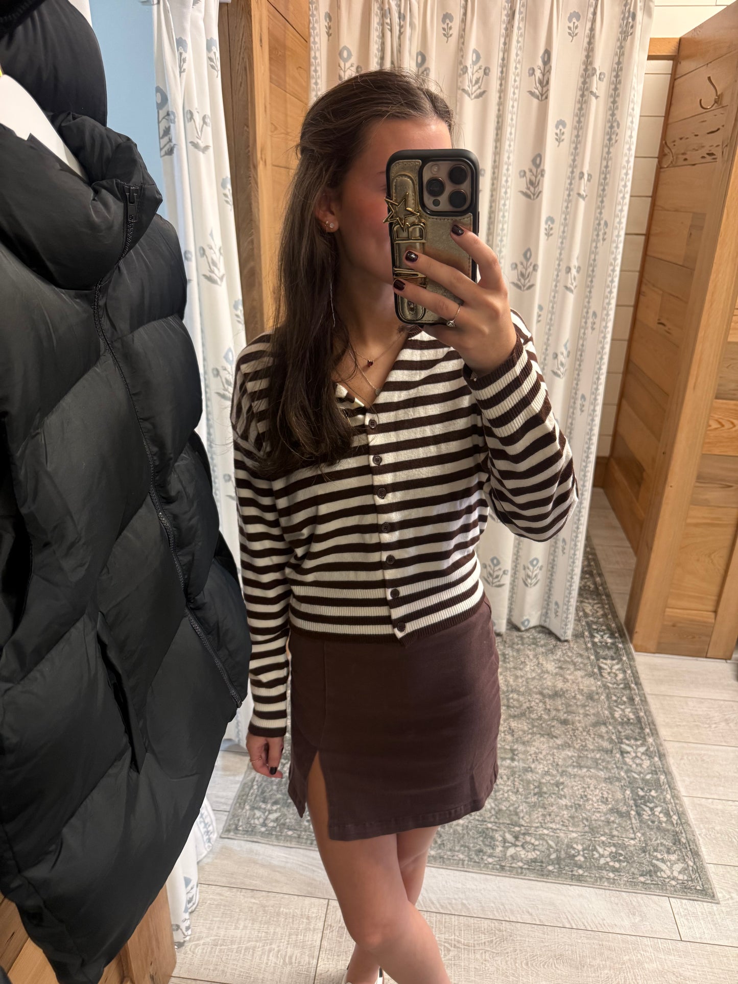 Brown Side Slit Skort