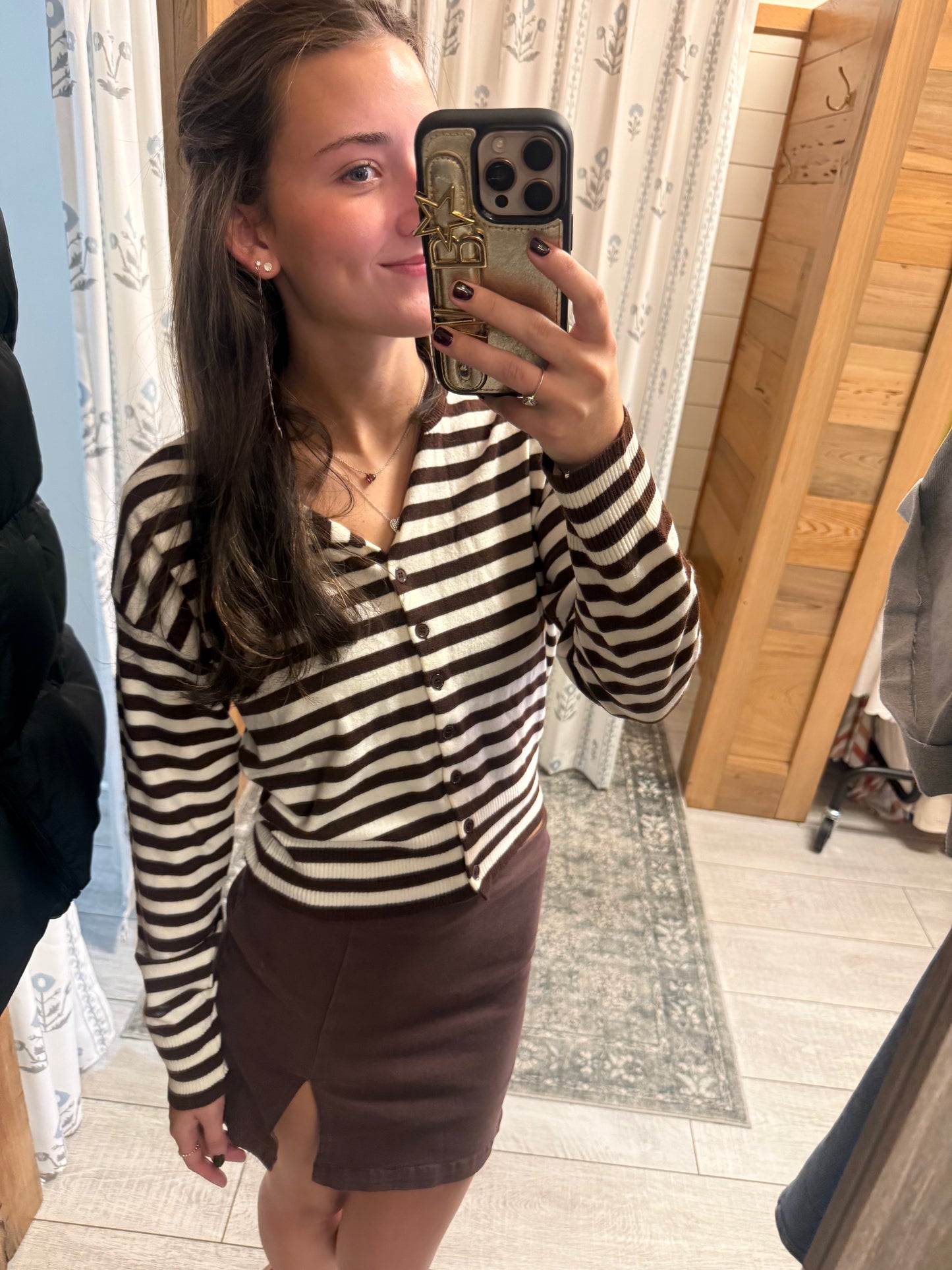 Brown Side Slit Skort