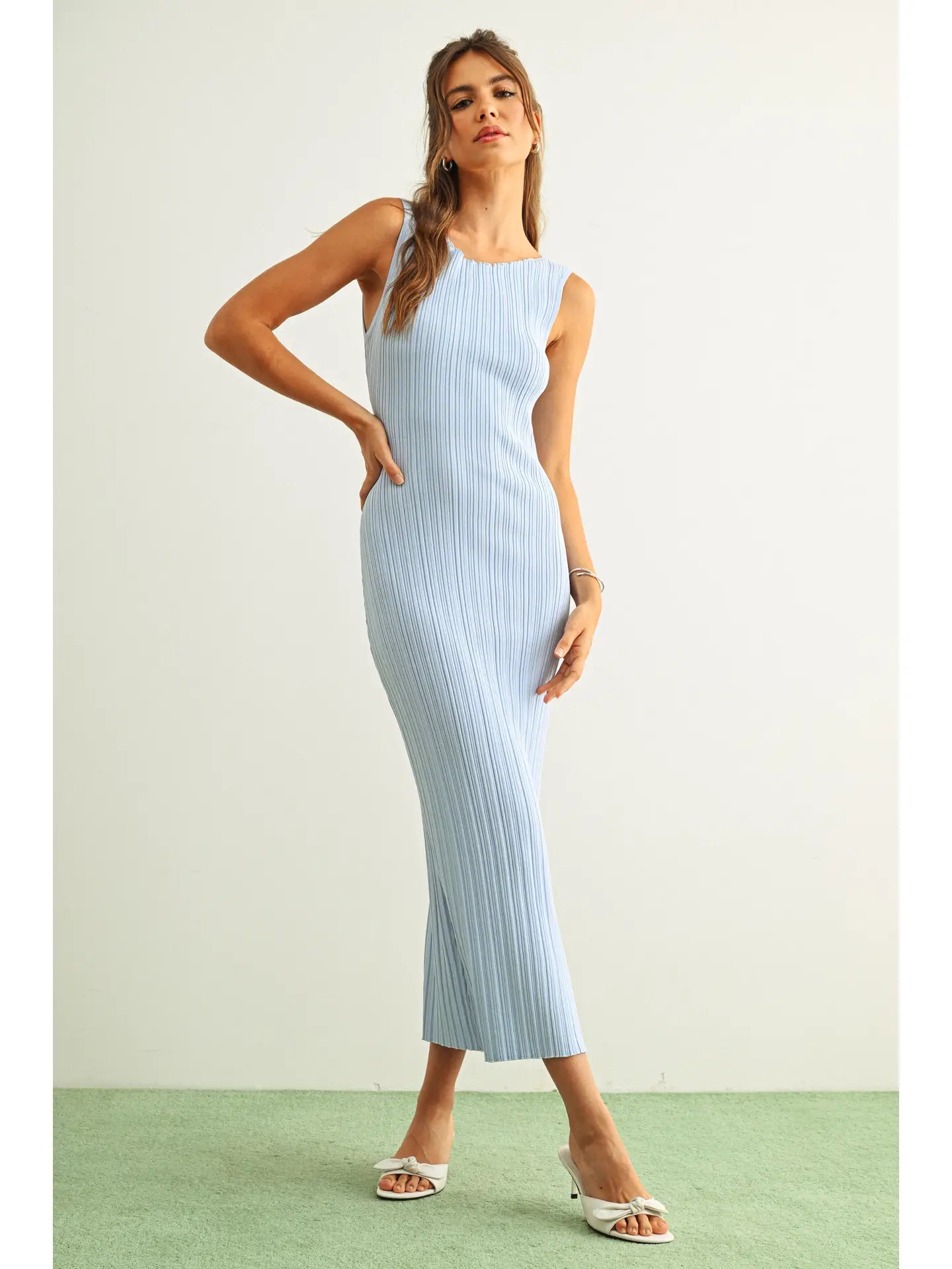 Ribbed Knit Long Dress