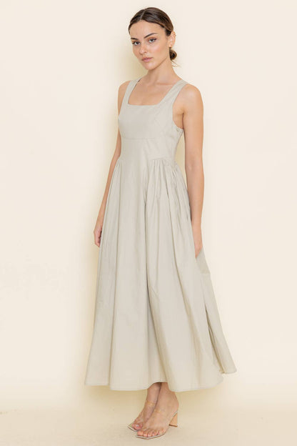 Side Waist Strap Midi Dress