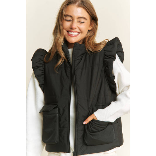 Puff Zip Up Vest Jacket