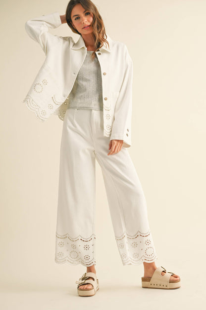 Embroidery Bottom Pants
