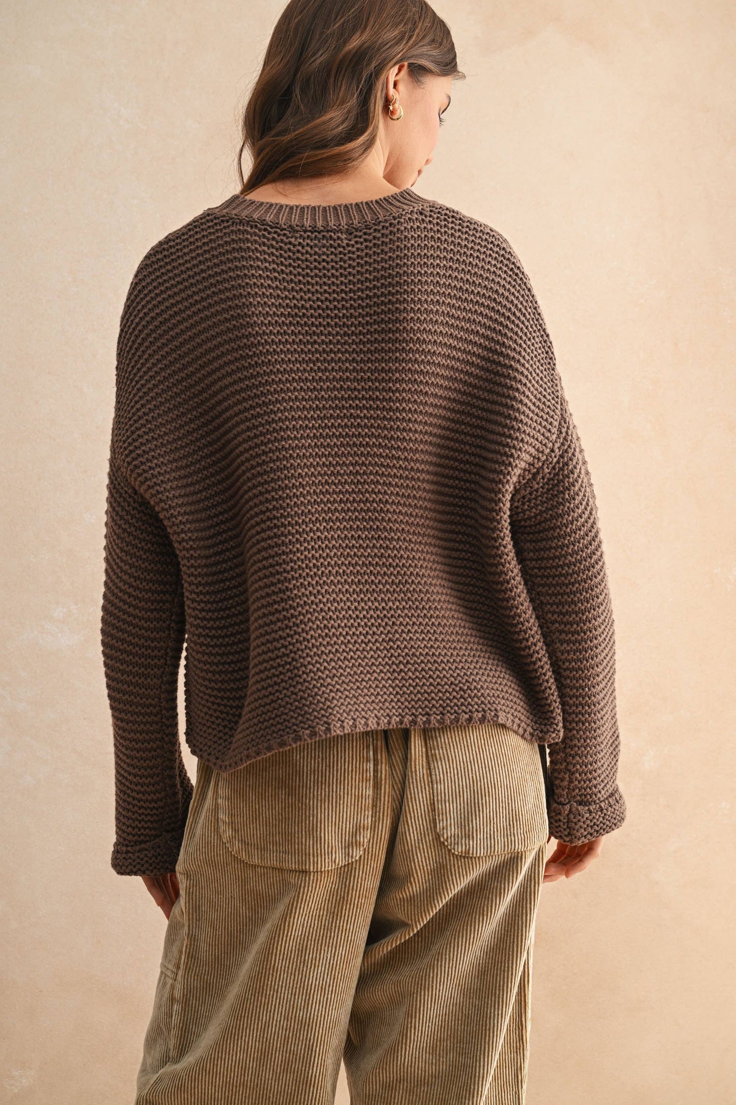 Round Neck Sweater Knitted Top