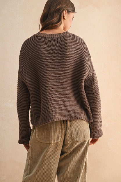 Round Neck Sweater Knitted Top