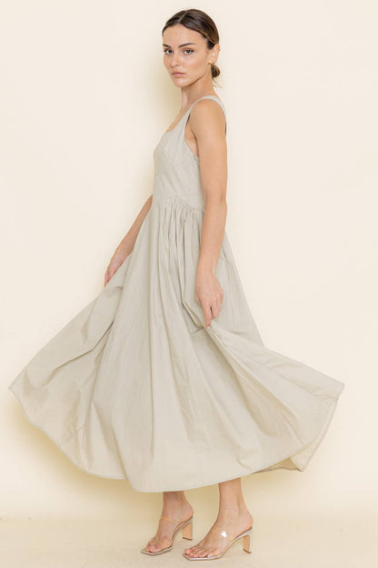 Side Waist Strap Midi Dress