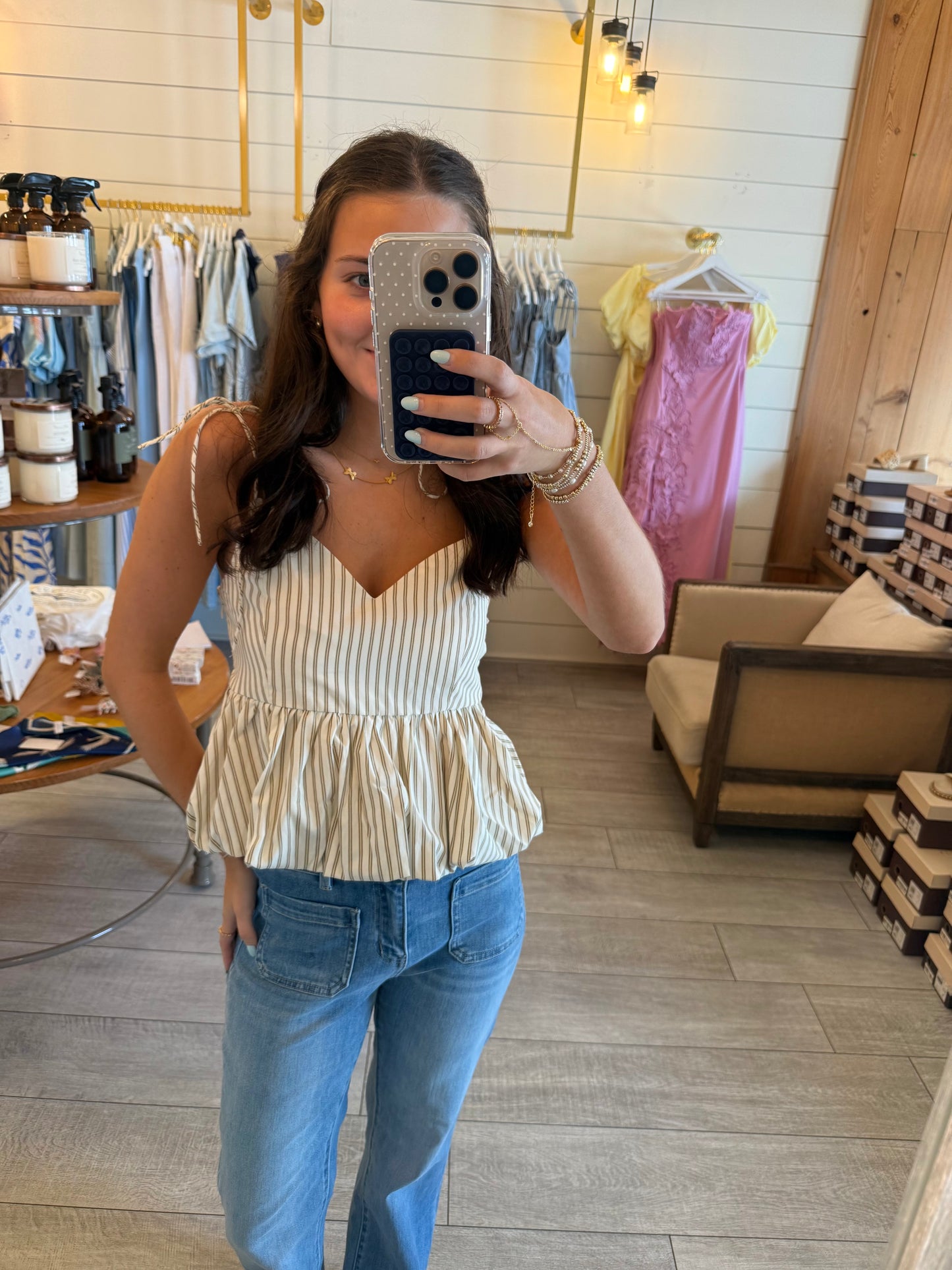 Stripe Ballon Top
