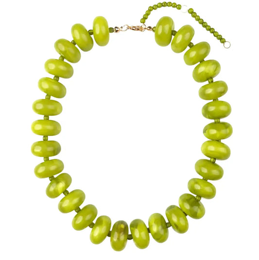 Bailey Chunky Beaded Necklace- Chartreuse