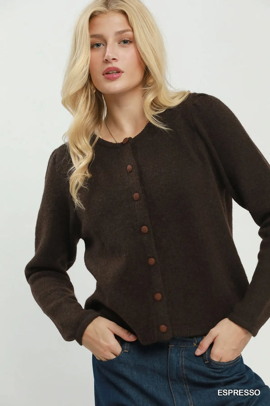 Espresso Button Down Sweater