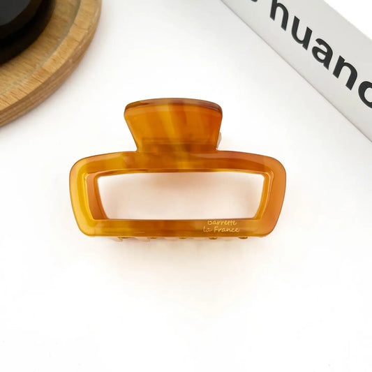 Rectangle Hollow Claw Clip- Coffee