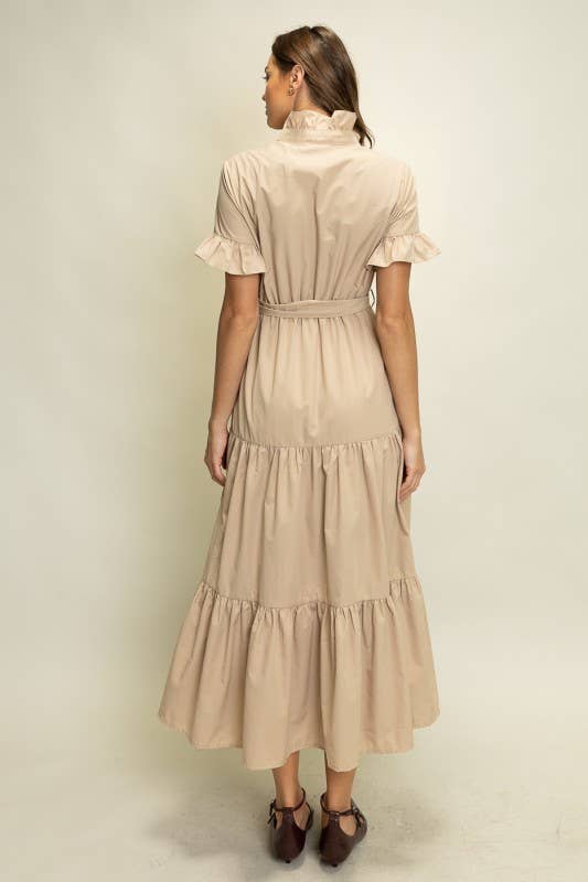 Tiered Ruffle Collar Shirt Dress – Blake Candle Company