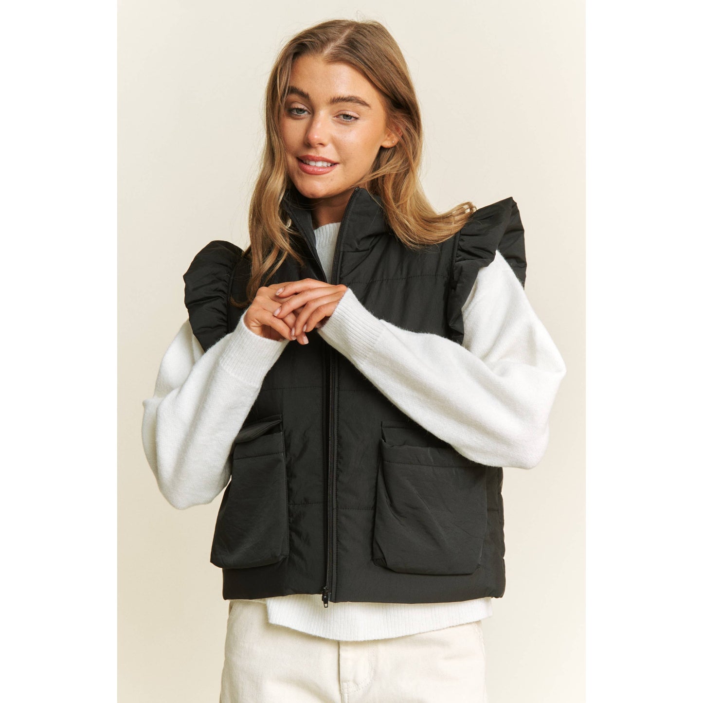 Puff Zip Up Vest Jacket