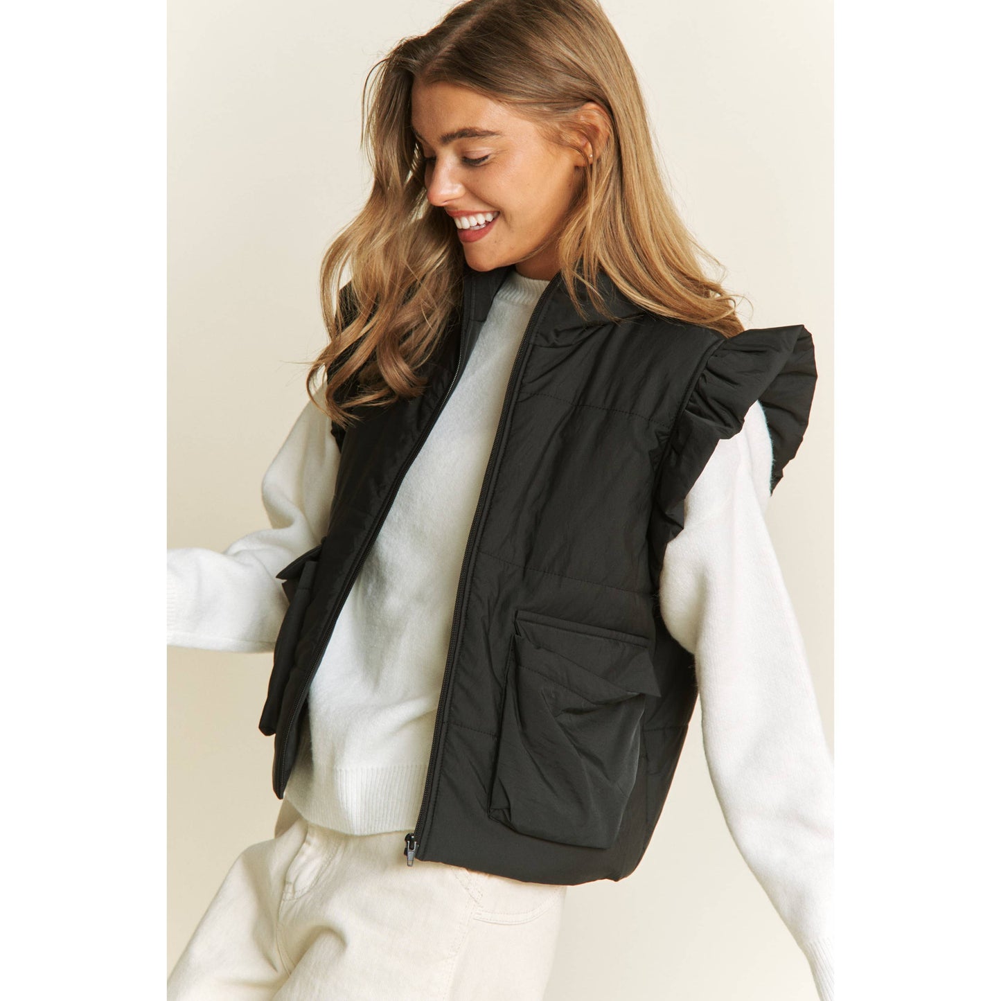 Puff Zip Up Vest Jacket