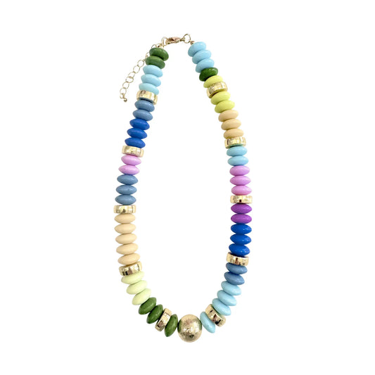 Tobie Beaded Disc Necklace- Pastel